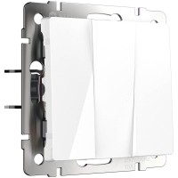 Выключатель трехклавишный Werkel белый WL01-SW-3G 4690389073427