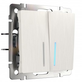 Выключатель Werkel двухклавишный проходной с подсветкой WL13-SW-2G-2W-LED 4690389124433 - Выключатель Werkel двухклавишный проходной с подсветкой WL13-SW-2G-2W-LED 4690389124433