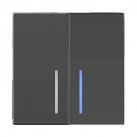 Выключатель двухклавишный с подсветкой серо-коричневый WL07-SW-2G-LED 4690389054037 - Выключатель двухклавишный с подсветкой серо-коричневый WL07-SW-2G-LED 4690389054037