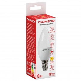 Лампа светодиодная Thomson E14 8W 3000K свеча матовая TH-B2015 - t__b2015_1