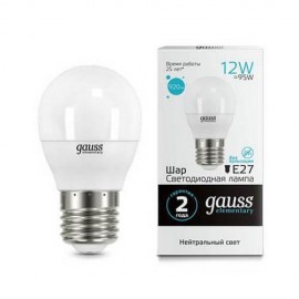 Лампа светодиодная Gauss E27 12W 4100K матовая 53222 - Лампа светодиодная Gauss E27 12W 4100K матовая 53222