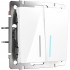Выключатель Werkel двухклавишный проходной с подсветкой белый WL01-SW-2G-2W-LED 4690389059186 - Выключатель Werkel двухклавишный проходной с подсветкой белый WL01-SW-2G-2W-LED 4690389059186