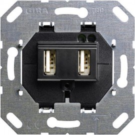Розетка двойная USB А Gira System 55 для электропитания выходы 235900 - Розетка двойная USB А Gira System 55 для электропитания выходы 235900