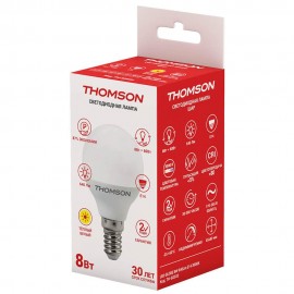 Лампа светодиодная Thomson E14 8W 3000K шар матовая TH-B2033 - t__b2033_1