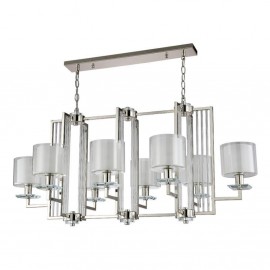 Подвесная люстра Crystal Lux Nicolas SP8 L1000 Nickel/White - Подвесная люстра Crystal Lux Nicolas SP8 L1000 Nickel/White