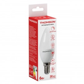 Лампа светодиодная диммируемая Thomson E14 6W 4000K свеча матовая TH-B2152 - t__b2152_1