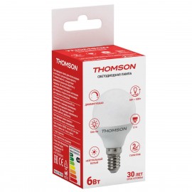 Лампа светодиодная диммируемая Thomson E14 6W 4000K шар матовая TH-B2154 - t__b2154_1