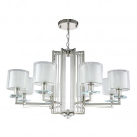 Подвесная люстра Crystal Lux Nicolas SP-PL8 Nickel/White - Подвесная люстра Crystal Lux Nicolas SP-PL8 Nickel/White