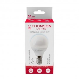 Лампа светодиодная Thomson E14 8W 6500K шар матовая TH-B2316 - Лампа светодиодная Thomson E14 8W 6500K шар матовая TH-B2316