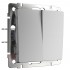 Выключатель Werkel двухклавишный проходной серебряный W1122006 4690389155963 - Выключатель Werkel двухклавишный проходной серебряный W1122006 4690389155963