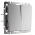 Выключатель Werkel двухклавишный проходной серебряный рифленый WL09-SW-2G-2W 4690389085154 - Выключатель Werkel двухклавишный проходной серебряный рифленый WL09-SW-2G-2W 4690389085154