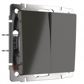 Выключатель Werkel двухклавишный проходной серо-коричневый WL07-SW-2G-2W 4690389086694 - Выключатель Werkel двухклавишный проходной серо-коричневый WL07-SW-2G-2W 4690389086694