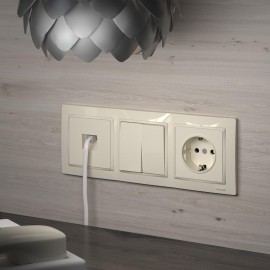 Выключатель Werkel двухклавишный проходной слоновая кость WL03-SW-2G-2W-ivory 4690389046179 - Выключатель Werkel двухклавишный проходной слоновая кость WL03-SW-2G-2W-ivory 4690389046179