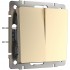 Выключатель Werkel двухклавишный проходной шампань WL11-SW-2G-2W 4690389124648 - Выключатель Werkel двухклавишный проходной шампань WL11-SW-2G-2W 4690389124648