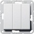 Выключатель трехклавишный Gira System 55 10A 250V алюминий 284426 - Выключатель трехклавишный Gira System 55 10A 250V алюминий 284426
