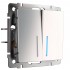 Выключатель Werkel двухклавишный с подсветкой глянцевый никель WL02-SW-2G-LED 4690389059230 - Выключатель Werkel двухклавишный с подсветкой глянцевый никель WL02-SW-2G-LED 4690389059230