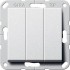 Выключатель трехклавишный Gira System 55 10A 250V британский стандарт алюминий 283026 - Выключатель трехклавишный Gira System 55 10A 250V британский стандарт алюминий 283026