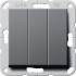 Выключатель трехклавишный Gira System 55 10A 250V британский стандарт антрацит 283028 - Выключатель трехклавишный Gira System 55 10A 250V британский стандарт антрацит 283028