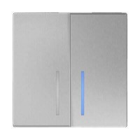 Выключатель Werkel двухклавишный с подсветкой серебряный WL06-SW-2G-LED 4690389053870