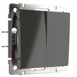 Выключатель двухклавишный серо-коричневый WL07-SW-2G 4690389053993 - Выключатель двухклавишный серо-коричневый WL07-SW-2G 4690389053993