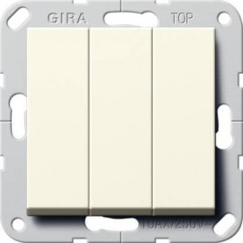 Выключатель трехклавишный Gira System 55 10A 250V кремовый глянцевый 284401 - Выключатель трехклавишный Gira System 55 10A 250V кремовый глянцевый 284401
