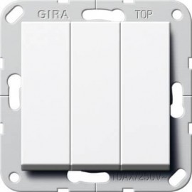 Выключатель трехклавишный Gira System 55 10A 250V чисто-белый глянцевый 284403 - Выключатель трехклавишный Gira System 55 10A 250V чисто-белый глянцевый 284403