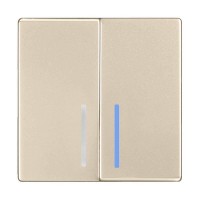 Выключатель Werkel двухклавишный с подсветкой шампань WL11-SW-2G-LED 4690389124662