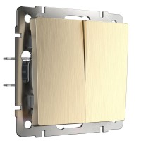 Выключатель Werkel двухклавишный шампань рифленый WL10-SW-2G 4690389085314