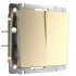 Выключатель Werkel двухклавишный шампань рифленый WL10-SW-2G 4690389085314 - Выключатель Werkel двухклавишный шампань рифленый WL10-SW-2G 4690389085314
