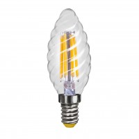 Лампа светодиодная филаментная Voltega E14 4W 2800К свеча витая прозрачная VG1-CC1E14warm4W-F1 5711