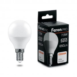 Лампа светодиодная Feron E14 7,5W 4000K матовая LB-1407 38072 - Лампа светодиодная Feron E14 7,5W 4000K матовая LB-1407 38072
