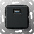 Розетка USB 3.0 A Gira System 55 разветвительный кабель черный матовый 568310 - Розетка USB 3.0 A Gira System 55 разветвительный кабель черный матовый 568310