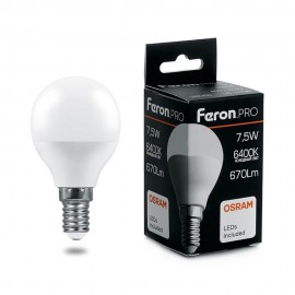 Лампа светодиодная Feron E14 7,5W 6400K матовая LB-1407 38073 - Лампа светодиодная Feron E14 7,5W 6400K матовая LB-1407 38073