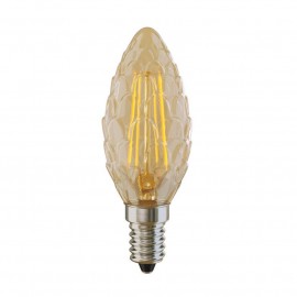 Лампа светодиодная филаментная Voltega E14 4W 2800К свеча шишка золотая VG10-P3E14warm4W-F 5488 - Лампа светодиодная филаментная Voltega E14 4W 2800К свеча шишка золотая VG10-P3E14warm4W-F 5488