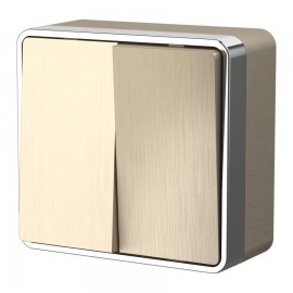 Выключатель двухклавишный Werkel Gallant шампань рифленый W5020010 4690389164149 - Выключатель двухклавишный Werkel Gallant шампань рифленый W5020010 4690389164149