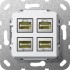 Розетка компьютерная 4-местная MJ RJ45 Gira System 55 6a кат чисто-белый глянцевый 569803 - Розетка компьютерная 4-местная MJ RJ45 Gira System 55 6a кат чисто-белый глянцевый 569803
