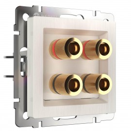 Акустическая розетка Werkel х4 перламутровый рифленый WL13-AUDIOx4 4690389124273 - Акустическая розетка Werkel х4 перламутровый рифленый WL13-AUDIOx4 4690389124273