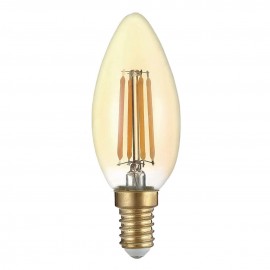 Лампа светодиодная филаментная Thomson E14 5W 2400K свеча прозрачная TH-B2113 - Лампа светодиодная филаментная Thomson E14 5W 2400K свеча прозрачная TH-B2113