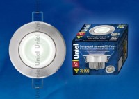 Встраиваемый светодиодный светильник Uniel ULM-R31-5W/NW IP20 Silver 07600