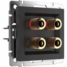 Акустическая розетка Werkel х4 черный матовый WL08-AUDIOx4 4690389063725 - Акустическая розетка Werkel х4 черный матовый WL08-AUDIOx4 4690389063725