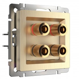 Акустическая розетка Werkel х4 шампань рифленая WL10-AUDIOx4 4690389085192 - Акустическая розетка Werkel х4 шампань рифленая WL10-AUDIOx4 4690389085192