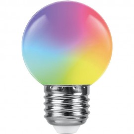 Лампа светодиодная Feron E27 1W RGB матовая LB-37 38126 - Лампа светодиодная Feron E27 1W RGB матовая LB-37 38126