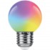 Лампа светодиодная Feron E27 1W RGB матовая LB-37 38126 - Лампа светодиодная Feron E27 1W RGB матовая LB-37 38126