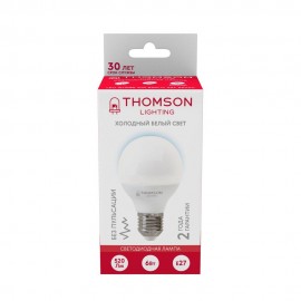 Лампа светодиодная Thomson E27 6W 6500K шар матовая TH-B2318 - t__b2318_3