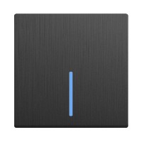 Выключатель Werkel одноклавишный проходной с подсветкой Графит рифленый WL04-SW-1G-2W-LED 4690389146