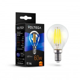 Лампа светодиодная филаментная Voltega E14 6W 2800К прозрачная VG10-G1E14warm6W-F 7021 - Лампа светодиодная филаментная Voltega E14 6W 2800К прозрачная VG10-G1E14warm6W-F 7021