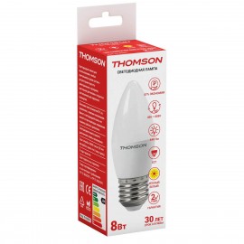 Лампа светодиодная Thomson E27 8W 3000K свеча матовая TH-B2021 - t__b2021_1