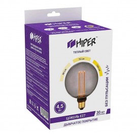 Лампа светодиодная диммируемая Hiper E27 4,5W 1800K дымчатая HL-2233 - _l_2233_2