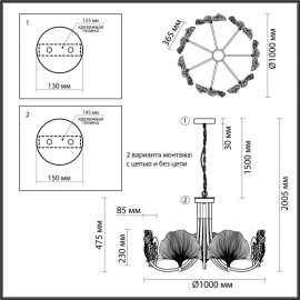 Подвесная люстра Odeon Light Ventaglio 4870/7 - Подвесная люстра Odeon Light Ventaglio 4870/7