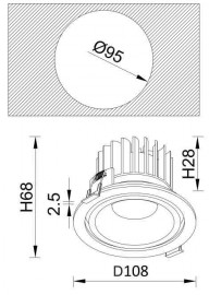 Встраиваемый светодиодный светильник Crystal Lux CLT 005C108 BL - clt_005c108_bl_1